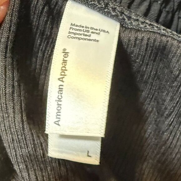 American Apparel Black Ribbed Bodysuit Women’s Size L - Picture 4 of 6